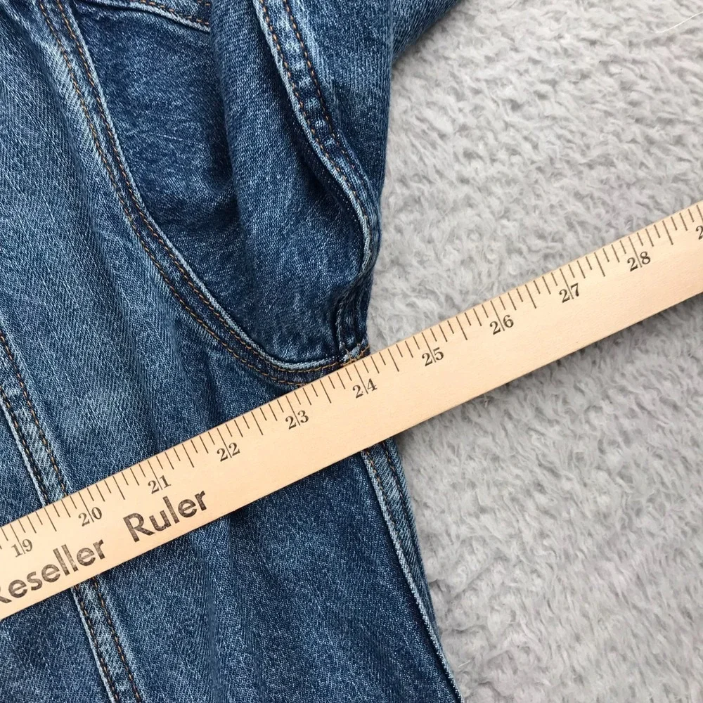 American Eagle AE Oversized Denim Jacket Mens S Blue Jean Cotton Trucker Coat